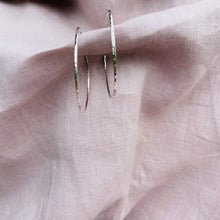 Load image into Gallery viewer, Silver hammered hoops