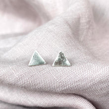 Load image into Gallery viewer, Triangle water silver studs