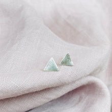 Load image into Gallery viewer, Triangle water silver studs
