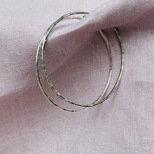 Load image into Gallery viewer, Silver hammered hoops