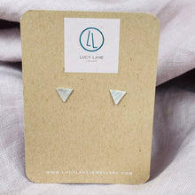 Load image into Gallery viewer, Triangle water silver studs