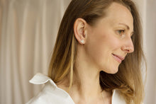 Load image into Gallery viewer, Triangle water silver studs