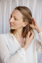 Load image into Gallery viewer, Large round silver studs