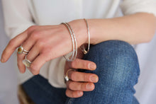 Load image into Gallery viewer, Thick hammered silver bangle M