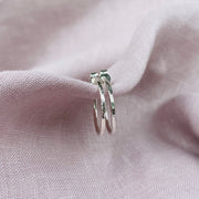 Small hammered silver hoops