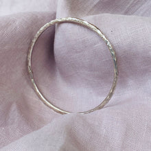 Load image into Gallery viewer, Thick hammered silver bangle
