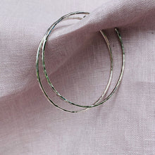 Load image into Gallery viewer, Silver hammered hoops

