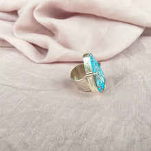 Load image into Gallery viewer, Chunky turquoise claw set ring
