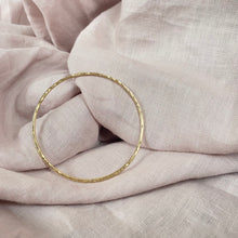 Load image into Gallery viewer, Thin hammered gold bangle
