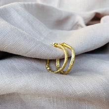 Load image into Gallery viewer, Medium Gold Goddess hoops
