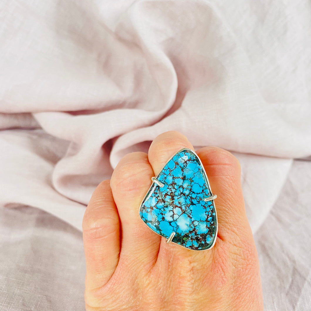 Chunky turquoise claw set ring